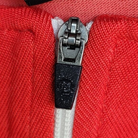 Nautica 1/4 Zip Polo Shirt Large 21x25 Red White Trim Crop - Picture 6 of 14